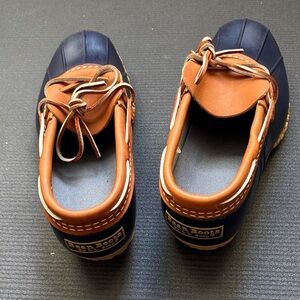 L.L. Bean Blue and Tan Lace-Up Boots